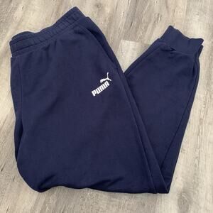 Puma Sweatpants Mens 2XL Blue Workout Gym Exercise Running Fleece Pockets